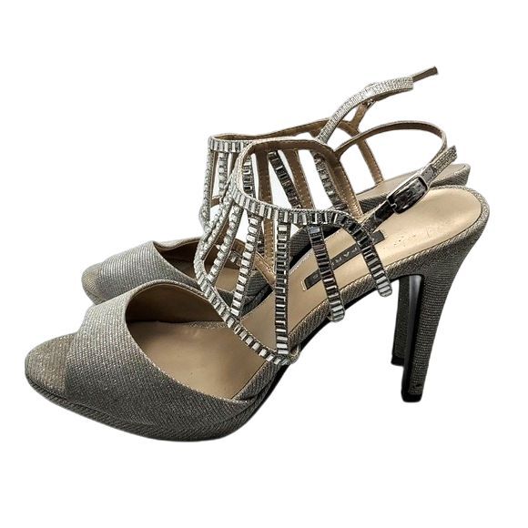 Sandals by Caparros, Silver with Rhinestones, Size 9 - Picture 4 of 7